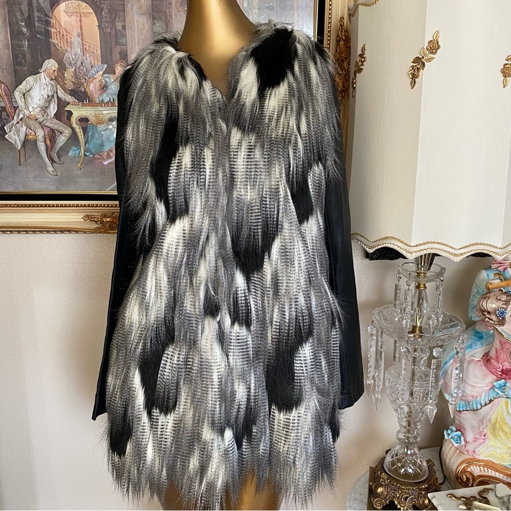 Pull & Bear Faux Fur Leather Coat